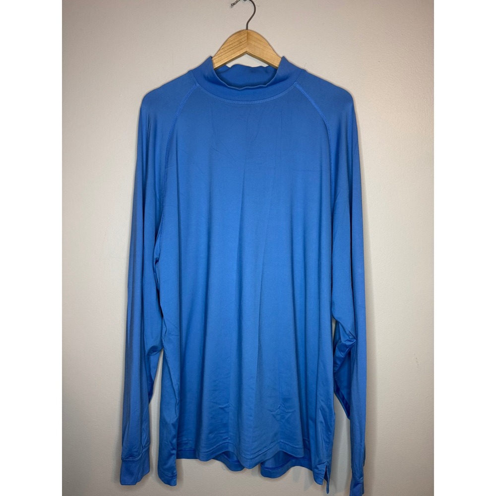 FootJoy Mens ProDry Long Sleeve Mock Neck Golf Base Layer Shirt Blue Large